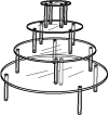 4 Tier Round Display